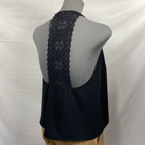 Zara elegant shoulder free black strap top S backless